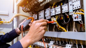 professional electrician hand photo
